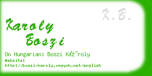 karoly boszi business card